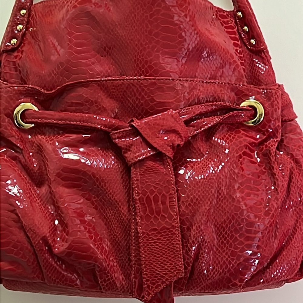 NWOT Perlina Studio Coated Suede Snakeskin Purse - Picture 3 of 15